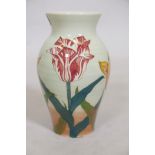 A Dennis China Works Sally Tuffin Tulip design vase, impressed RMC 97, inscribed No 15, 8" high