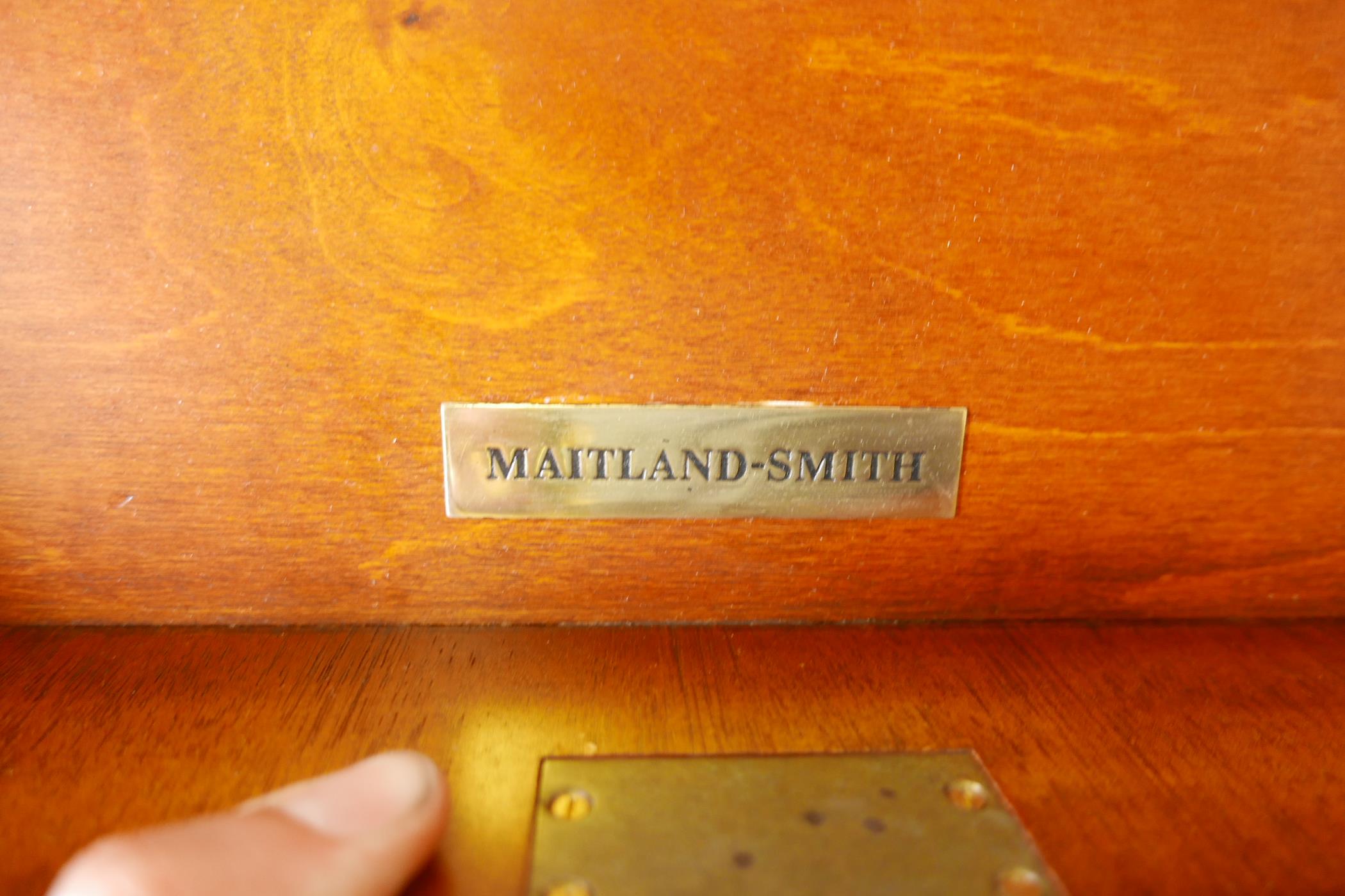 A Regency style mahogany six drawer partner's library table, with leather inset top, bears label - Image 5 of 7