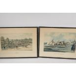 A pair of colour prints, C19th Epsom Races, Preparing for the Start and High Mettled Racer, 16" x