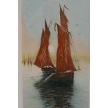 A pair of French etchings of fishing boats, Peche de Nuit and Peche aux Fileto, in pencil, signed
