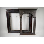 An early C20th Dutch style ebonised wood mould frame with painted faux tortoiseshell decoration,