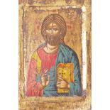 An Eastern European icon painted on a wood panel, 9" x 6"