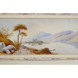 A pair of C19th Italian lake scenes, watercolours, 11½" x 5½"