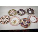Eight early English porcelain and ironstone plates, to include Worcester, Derby, Copeland etc, 9"