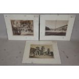 Three original sepia photographs of C19th Venice, Piazza di San Marco, the Basilica and the Arsenal,