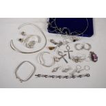 A quantity of silver costume jewellery, gross 150g