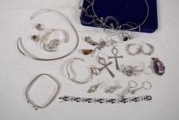 A quantity of silver costume jewellery, gross 150g