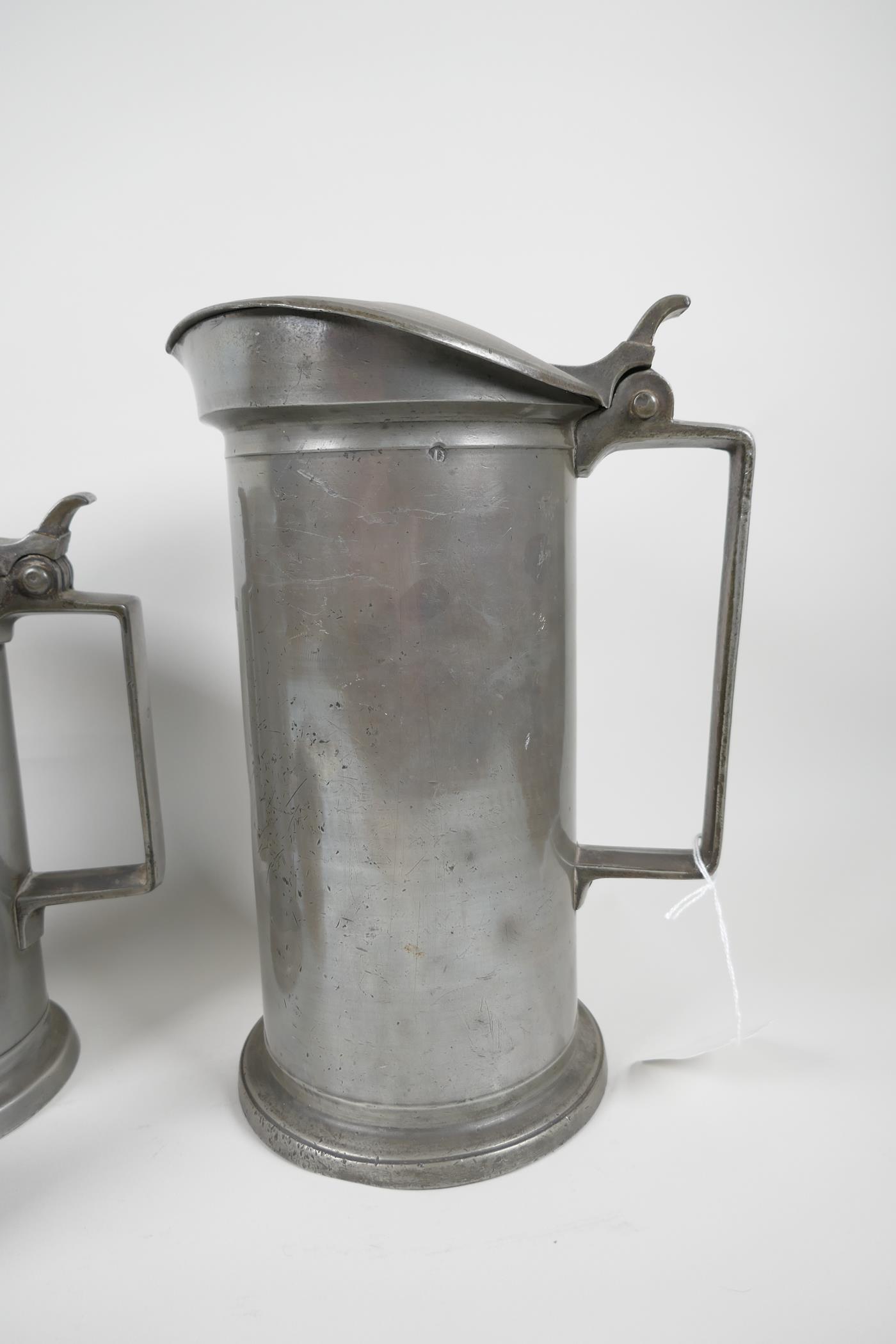 A set of eight C19th French pewter measures by Bazire, 21ltr to 1centilitre, largest 10" high - Image 4 of 5