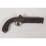 William Hollis of Cheltenham, a Lion pommel percussion cap belt pistol with 4" barrel captive ram