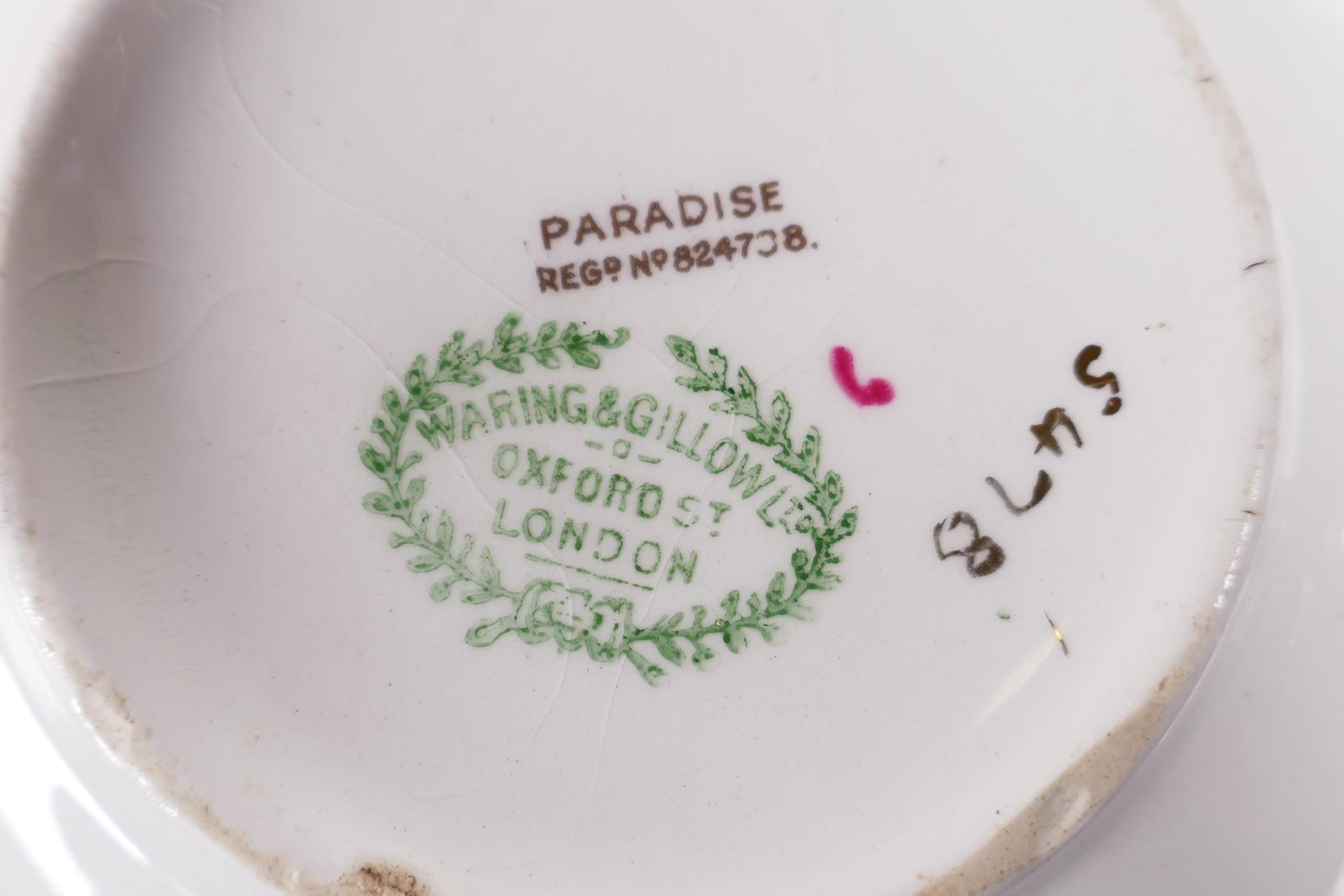 An Art Deco Bridgwood and Sons dinner service in the 'Paradise' pattern, produced for Waring & - Image 4 of 8