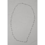 A 925 silver and freshwater pearl necklace, 24" long