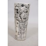 A Dennis China Works Sally Tuffin design limited edition vase, with Art Nouveau style decoration