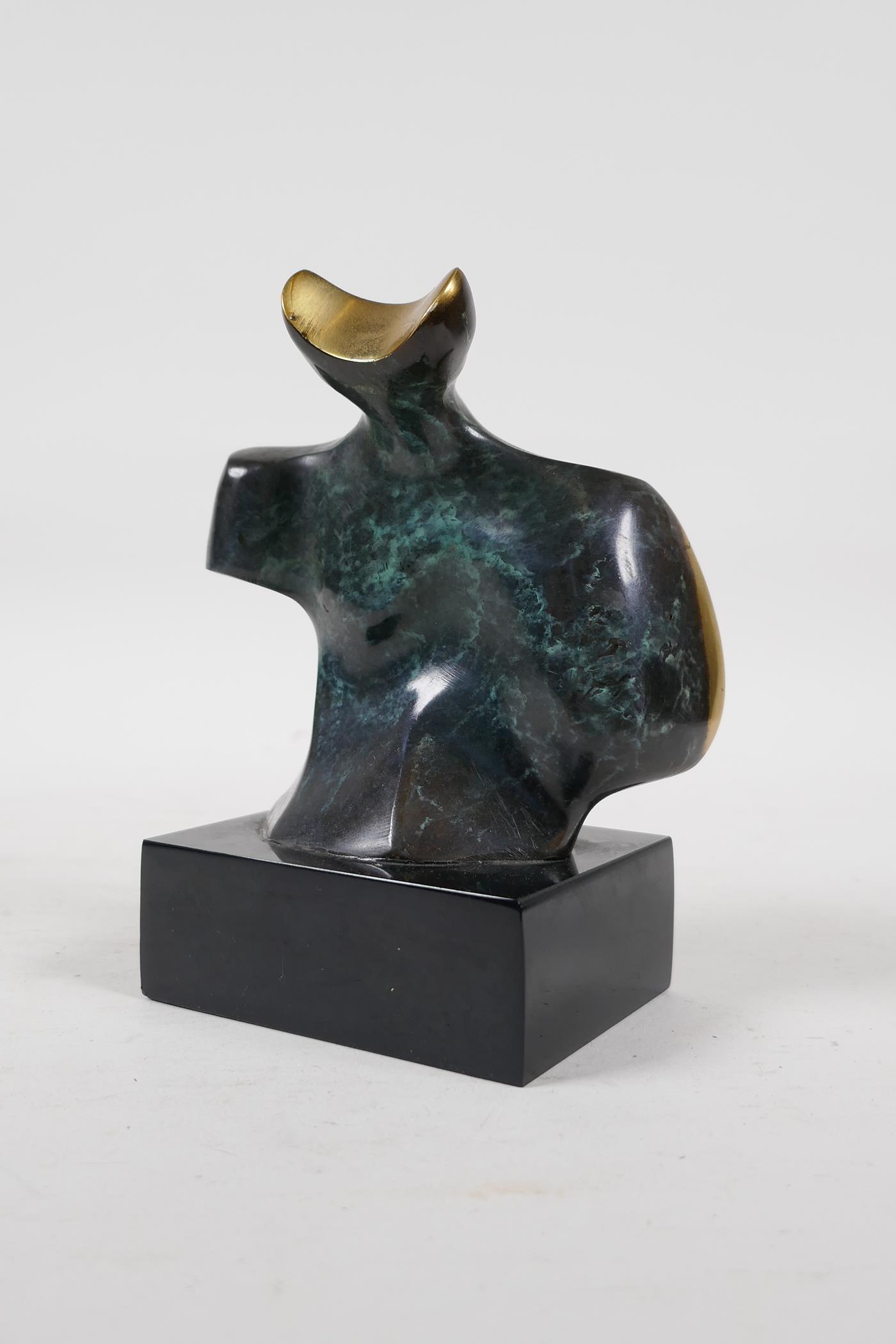 A modernist figural bronze sculpture, 5" high