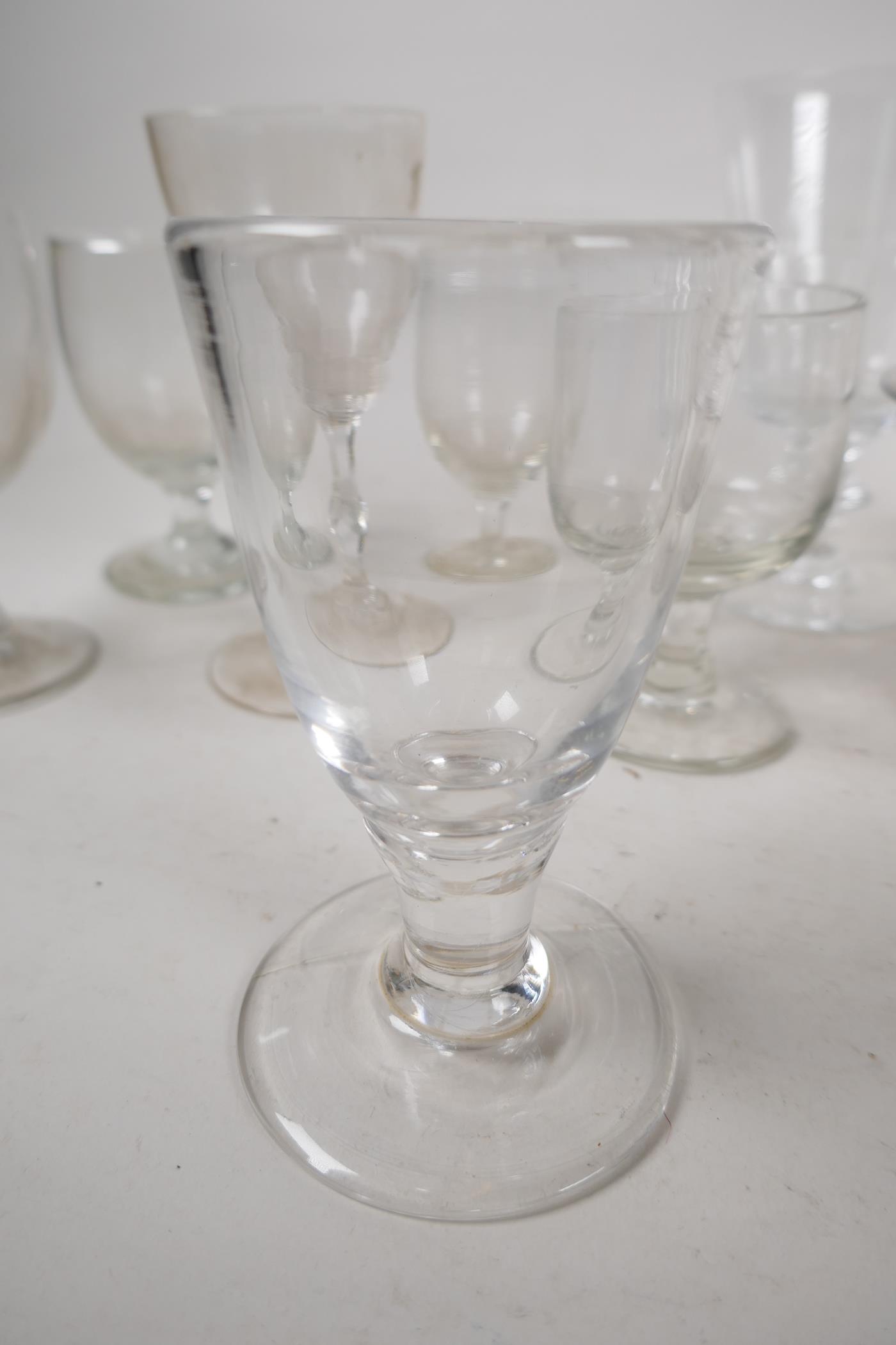 A quantity of C19th glasses and three milk glass basket posey holders - Image 4 of 4