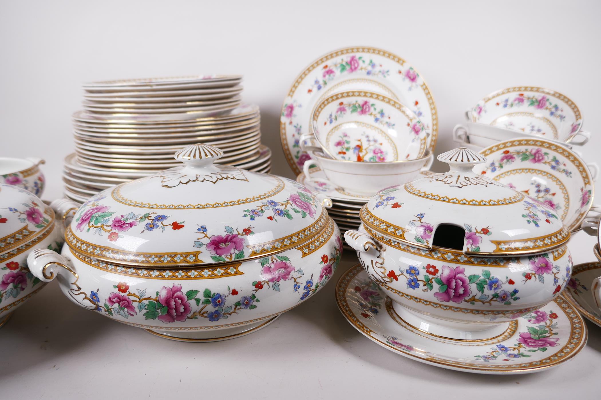 An Art Deco Bridgwood and Sons dinner service in the 'Paradise' pattern, produced for Waring & - Image 2 of 8