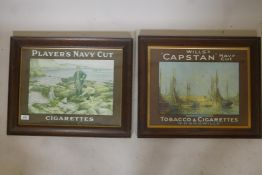 A vintage advertising poster for Players Navy Cut cigarettes, the frame impressed 'Player', and
