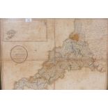 A New Map of the County of Cornwall, divided into hundreds, exhibiting the Mail Direct and Principal