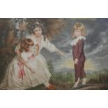 After George Romney, 'The Setting Sun' (Godard ? Children) mezzotint, published by Dowdeswell and