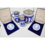 Two boxed limited edition Wedgwood Jasper ware plaques, Prince Philip and Lord Mountbatten, 4½"