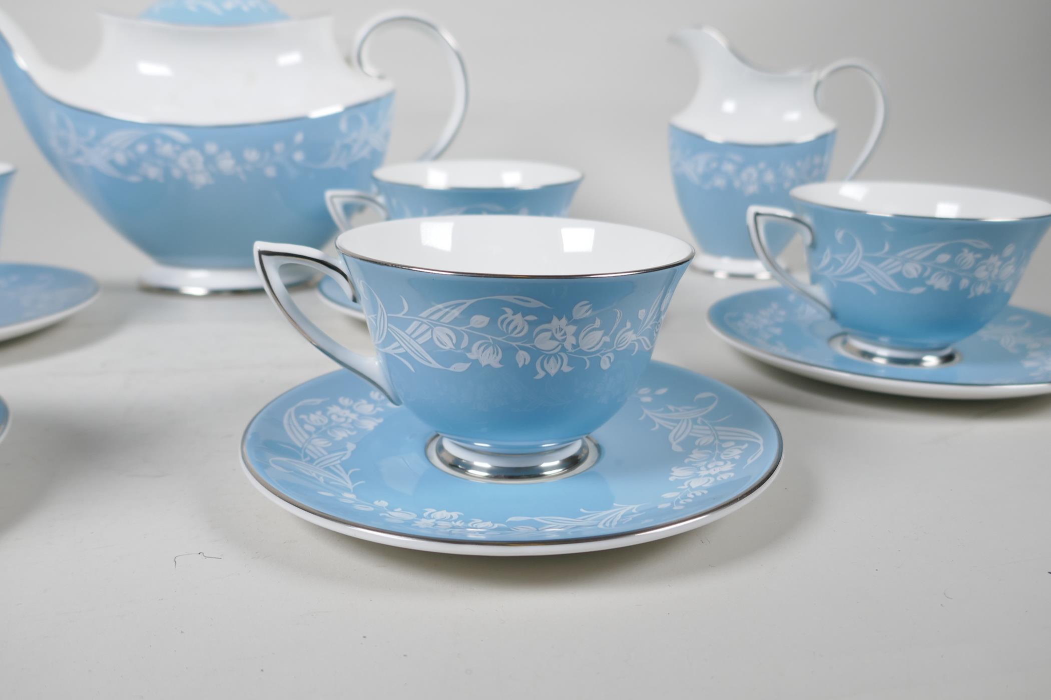 A Royal Doulton 'Alexandria' pattern six part tea service with teapot, milk jug and sugar bowl, - Image 2 of 5