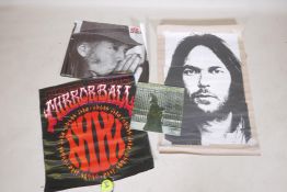 'After the Gold Rush' 12" vinyl, the cover signed by Neil Young, with three Neil Young posters