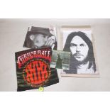 'After the Gold Rush' 12" vinyl, the cover signed by Neil Young, with three Neil Young posters