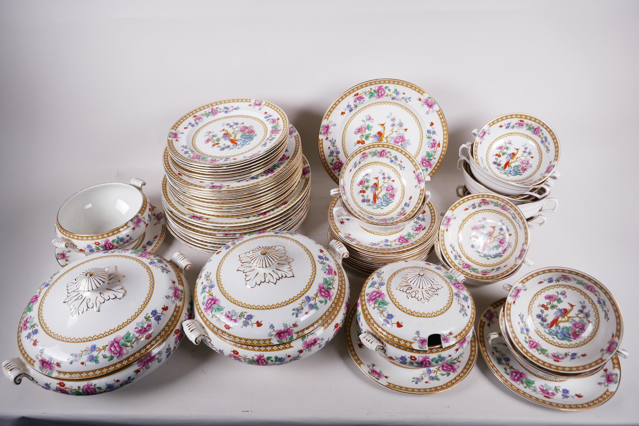 An Art Deco Bridgwood and Sons dinner service in the 'Paradise' pattern, produced for Waring &