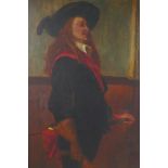 Portrait of a cavalier, C19th oil on canvas, 24" x 16"
