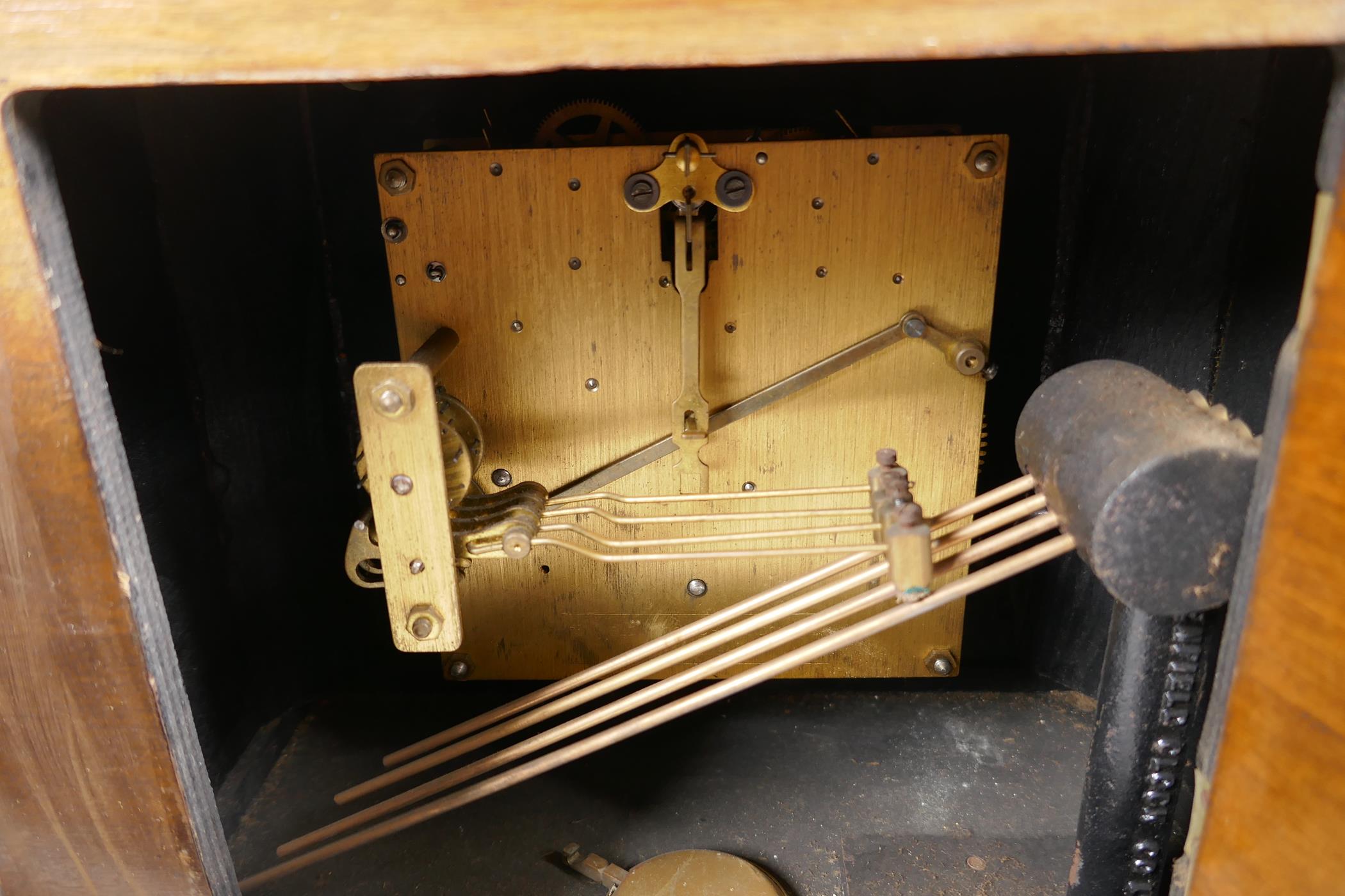 Two Westminster chimes mantel clocks, largest 17½" wide - Image 5 of 6