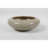 A Chinese crackleware bowl with rolled edge, 8½"