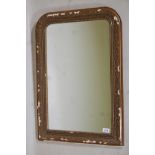 A C19th French Louis Phillipe giltwood and composition wall mirror, 31" x 22"