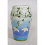 A Dennis China Works Sally Tuffin design, Snowdrop and Bee vase, impressed mark to base, inscribed