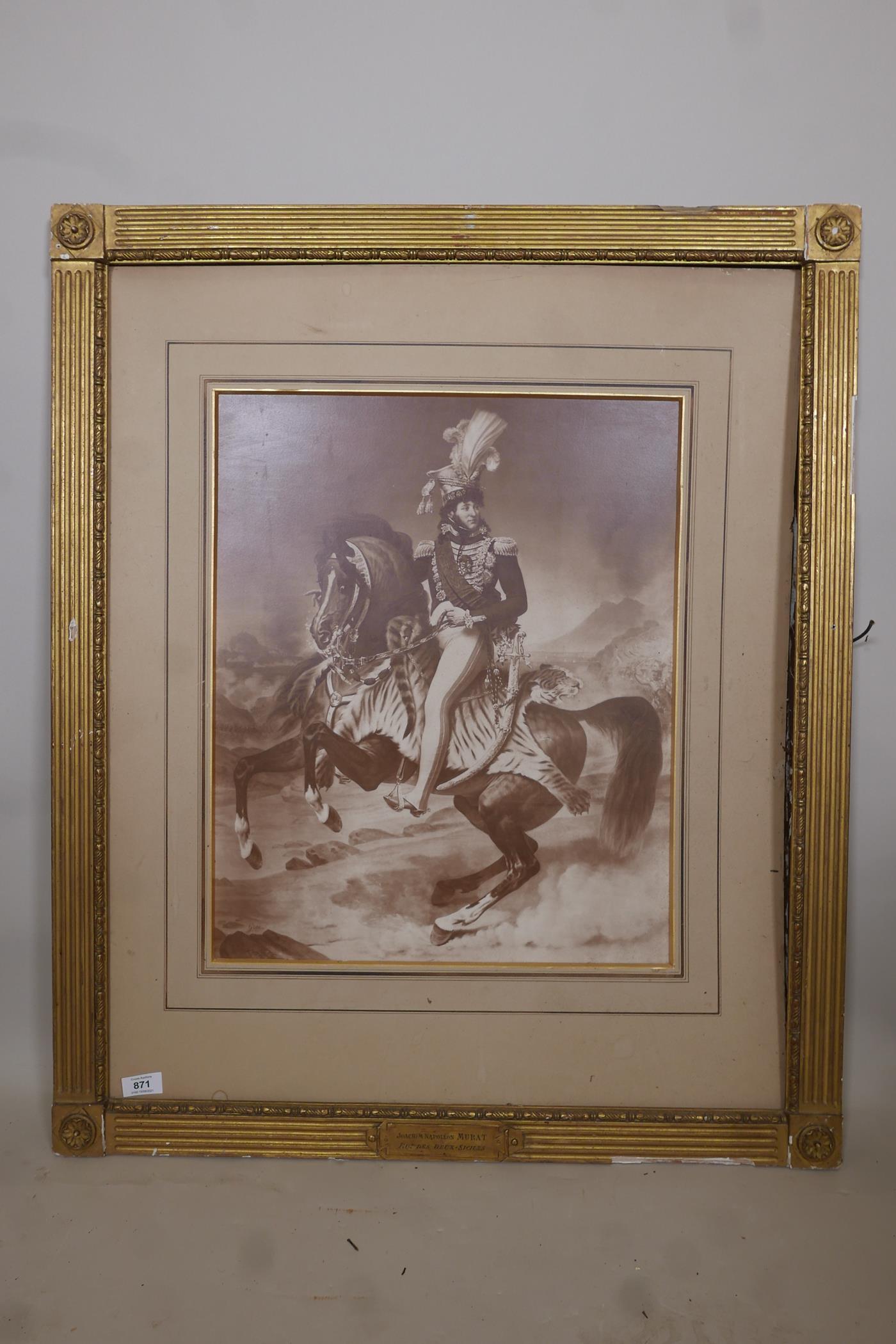 After Gros, a portrait of Joachim Napoleon Murat, King of Naples, late C19th/early C20th - Image 2 of 7