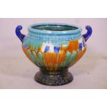 A Majolica urn shaped jardiniere, 18" diameter, 14" high