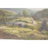 K. Burtonshaw, landscape with bridge, signed and dated 1972, oil on board, 24" x 18"