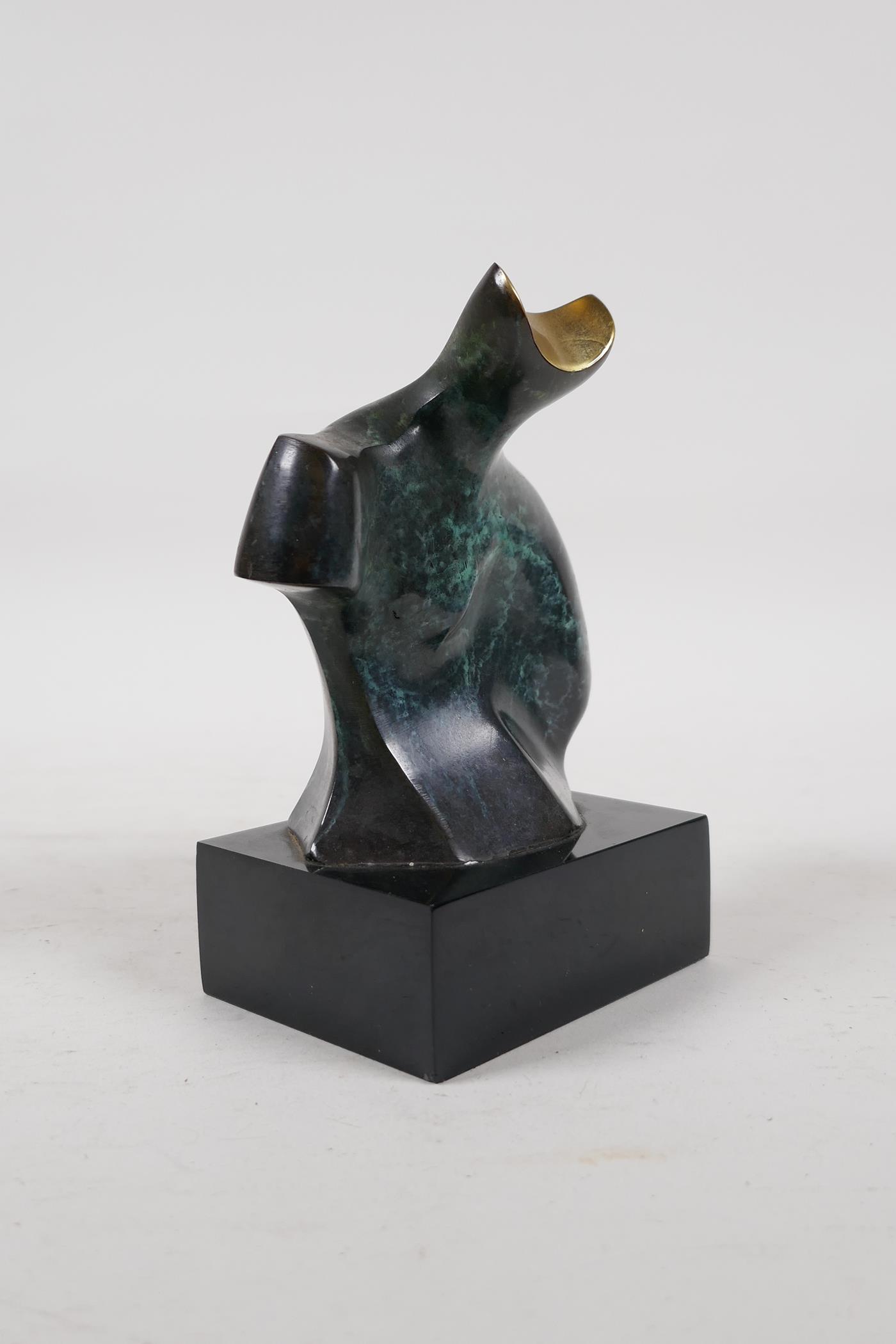 A modernist figural bronze sculpture, 5" high - Image 3 of 5