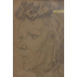 Cecil Beaton, study of woman, pencil on paper, stamped Cecil Beaton from Miss E. Hose, 7" x 8"