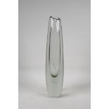 A serpentini glass vase in the manner of the Finnish designer Gunnel Nyman, 17" high
