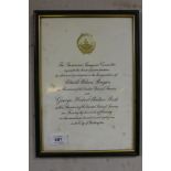 A framed invitation to attend the Inauguration of Ronald Wilson Reagan as President of the USA,