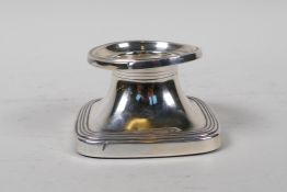 A German 925 sterling silver candle holder by Jacob Grimminger, filled, 3½" x 3½", 2" high
