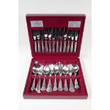 A Viners 58 piece stainless steel Kings pattern canteen, eight place settings, complete