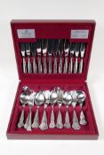 A Viners 58 piece stainless steel Kings pattern canteen, eight place settings, complete