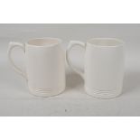 Two Wedgwood Keith Murray tankards, 4½" high