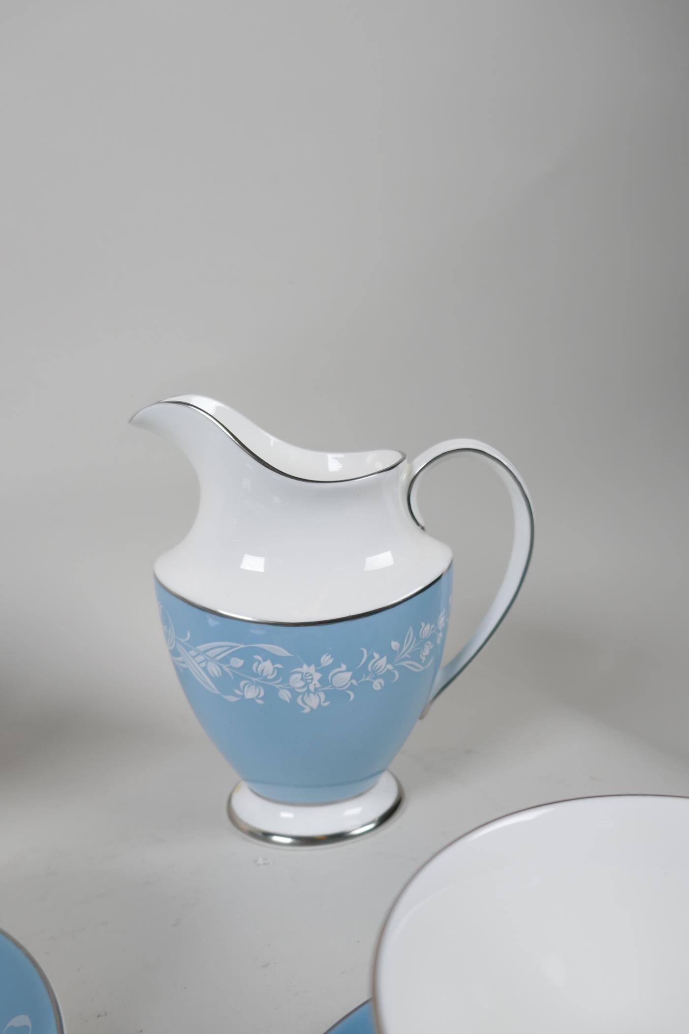 A Royal Doulton 'Alexandria' pattern six part tea service with teapot, milk jug and sugar bowl, - Image 4 of 5