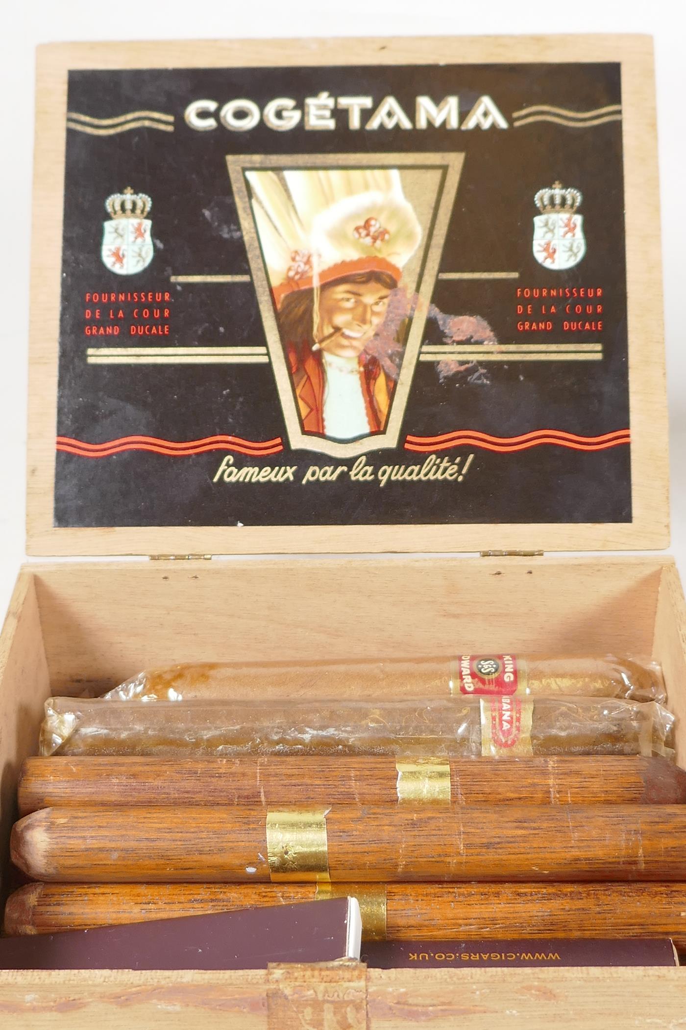 A Dunhill Tinder Pistol table lighter (losses), a Cogetama cigar box with four true and five dummy - Image 4 of 5