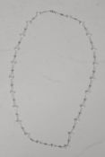 A 925 silver and freshwater pearl necklace, 24" long