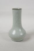 A Ge ware pottery vase, Chinese, 6½" high