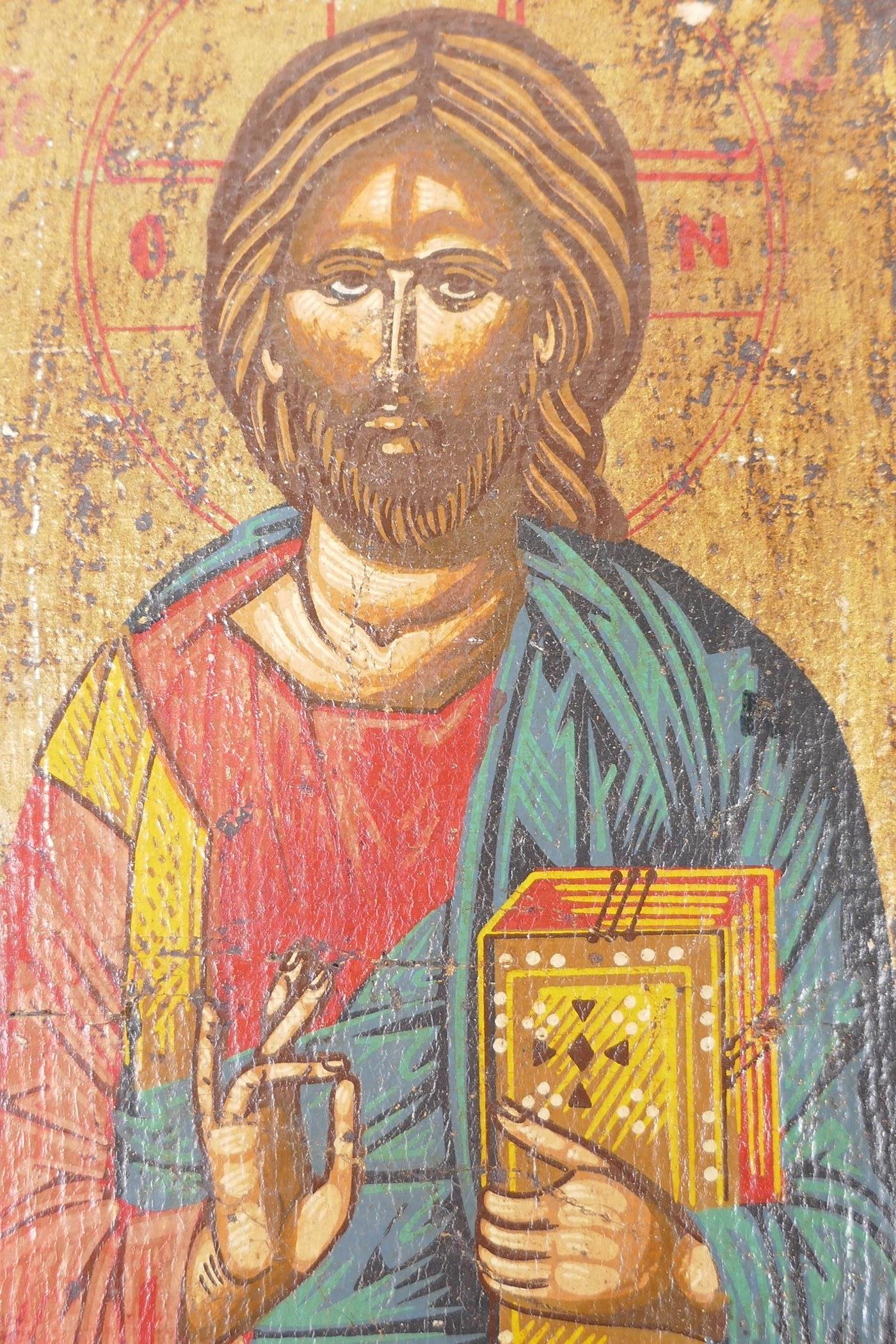 An Eastern European icon painted on a wood panel, 9" x 6" - Image 2 of 2