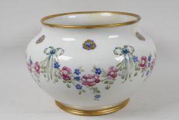 William Moorcroft for Macintyre Burslem jardiniere, with embossed decoration of floral garlands