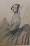 Attributed to Henry Whatley, seated lady, watercolour